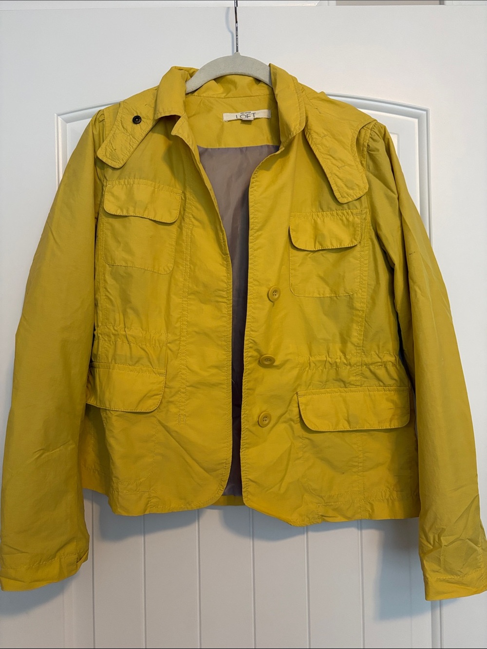 LOFT Yellow Hooded Anorak Jacket